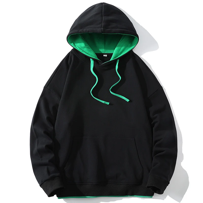 Unisex Oversize‑Kapuzensweatshirt mit Kontrastfutter, Kängurutasche & Tropfenärmeln Drune