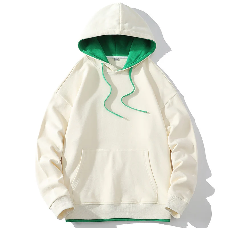 Unisex Oversize‑Kapuzensweatshirt mit Kontrastfutter, Kängurutasche & Tropfenärmeln Drune