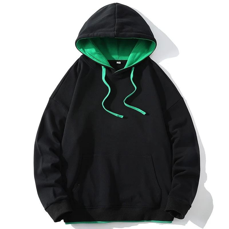 Unisex Oversize‑Kapuzensweatshirt mit Kontrastfutter, Kängurutasche & Tropfenärmeln Drune