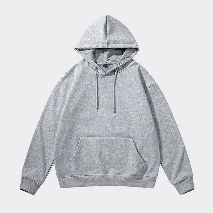 Unisex Oversize-Kapuzenpullover mit schwerem French-Terry, geripptem Saum & Kängurutasche Drune