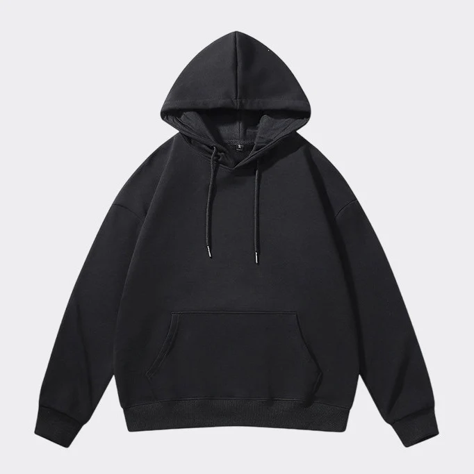 Unisex Oversize-Kapuzenpullover mit schwerem French-Terry, geripptem Saum & Kängurutasche Drune