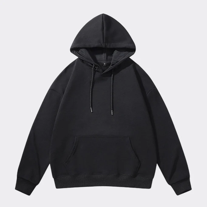 Unisex Oversize-Kapuzenpullover mit schwerem French-Terry, geripptem Saum & Kängurutasche Drune