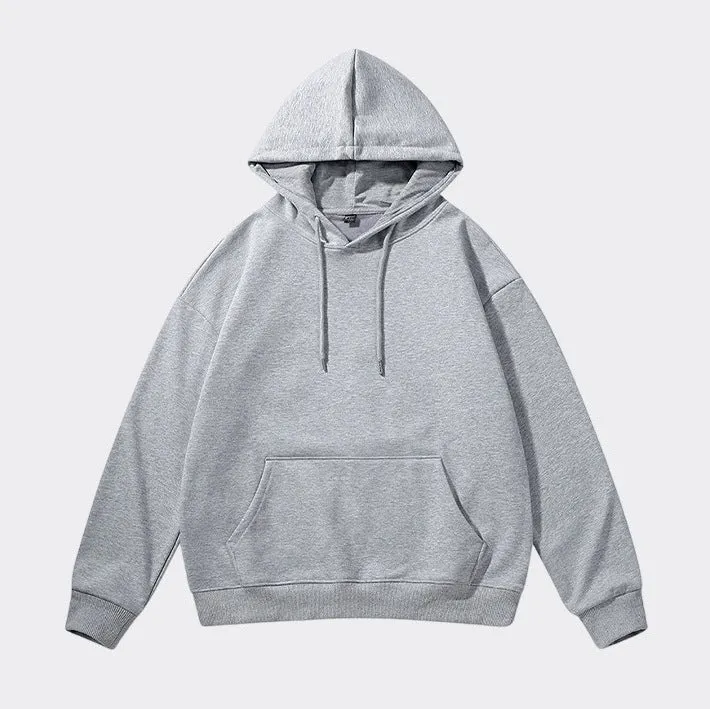 Unisex Oversize-Kapuzenpullover mit schwerem French-Terry, geripptem Saum & Kängurutasche Drune