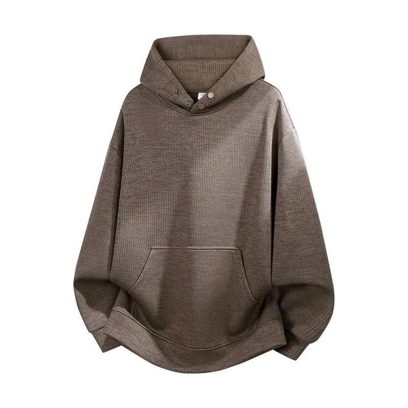 Unisex Oversize Kapuzenpullover mit hoher Kragenblende & Kängurutasche Drune