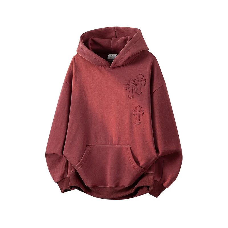 Unisex Oversize Kapuzenpullover mit handschriftlichem Grafik-Print, Kängurutasche & geripptem Saum Drune