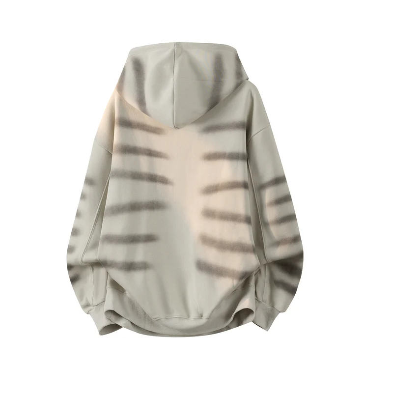 Unisex Oversize Kapuzenpullover mit handschriftlichem Grafik-Print, Kängurutasche & geripptem Saum Drune