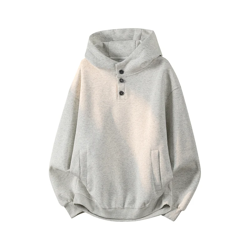 Unisex Oversize Kapuzenpullover mit handschriftlichem Grafik-Print, Kängurutasche & geripptem Saum Drune