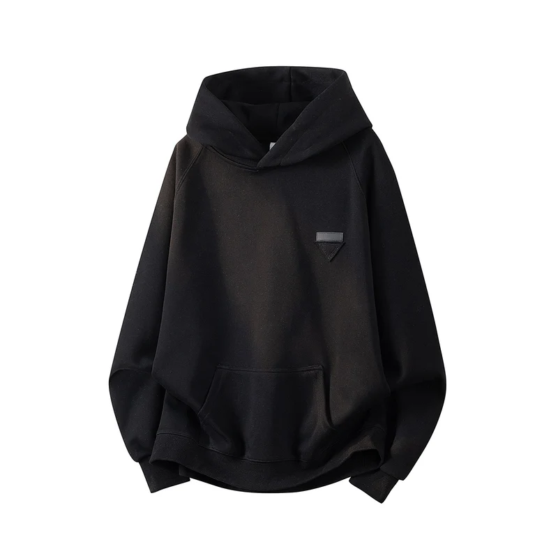 Unisex Oversize Kapuzenpullover mit handschriftlichem Grafik-Print, Kängurutasche & geripptem Saum Drune