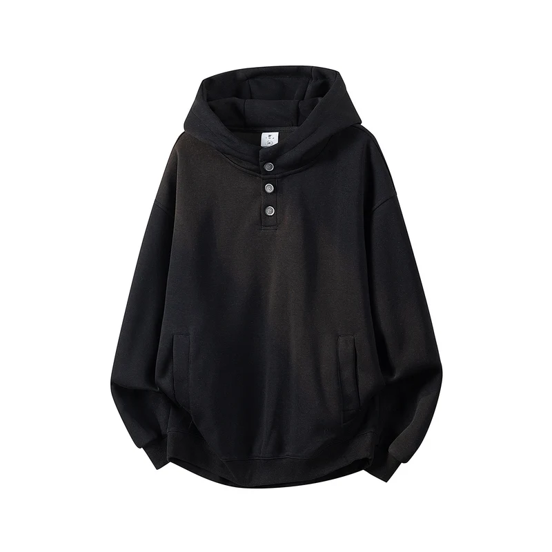 Unisex Oversize Kapuzenpullover mit handschriftlichem Grafik-Print, Kängurutasche & geripptem Saum Drune