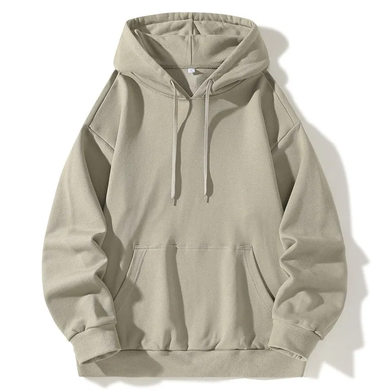 Unisex Oversize Kapuzenpullover aus schwerer Baumwollmischung mit Kängurutasche Drune