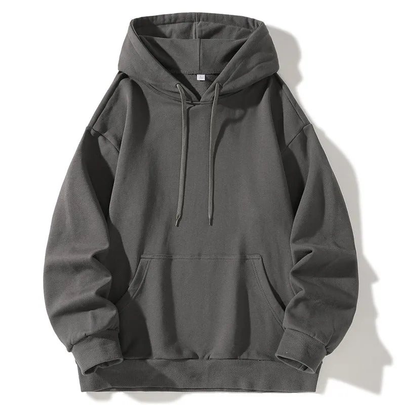 Unisex Oversize Kapuzenpullover aus schwerer Baumwollmischung mit Kängurutasche Drune