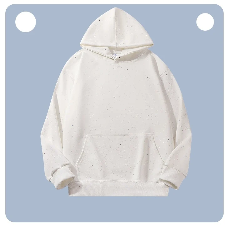 Unisex Oversize-Kapuzenpullover aus French-Terry mit Kängurutasche & dezenter Sprenkeloptik Drune