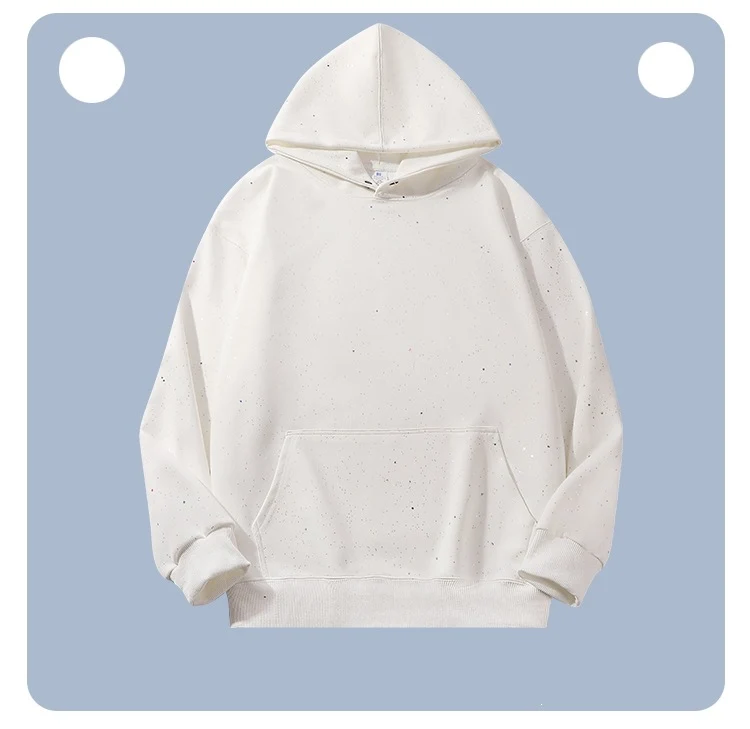 Unisex Oversize-Kapuzenpullover aus French-Terry mit Kängurutasche & dezenter Sprenkeloptik Drune