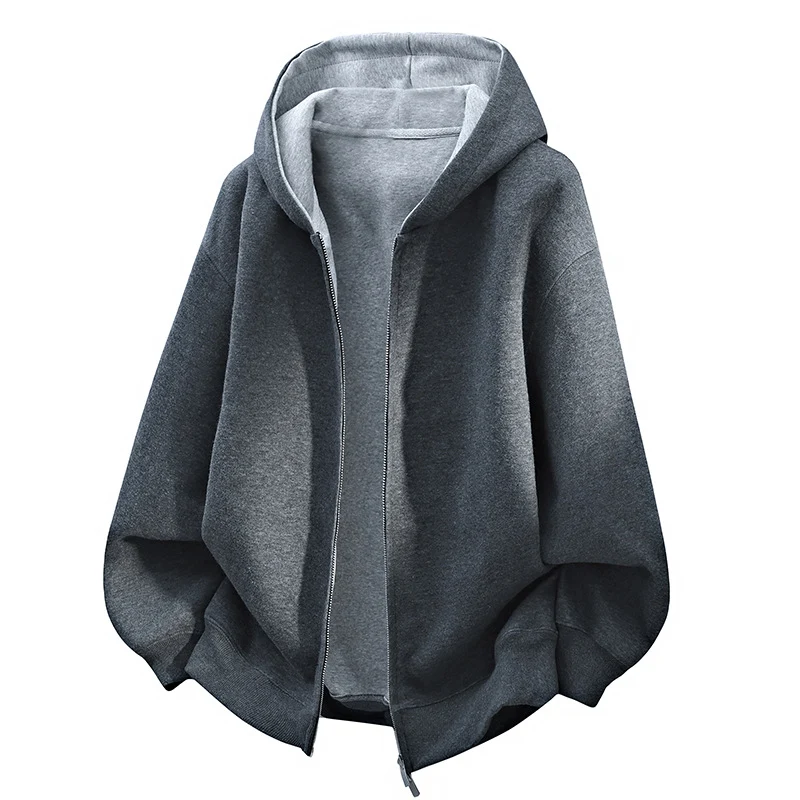 Unisex Oversize-Kapuzenpullover aus French-Terry mit Ballonärmeln und verlängertem Rückensaum Drune