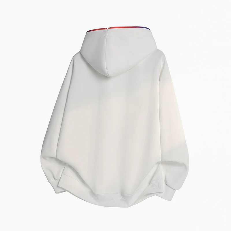 Unisex Oversize-Kapuzenjacke mit Regenbogen-Reißverschluss & Kängurutaschen Drune
