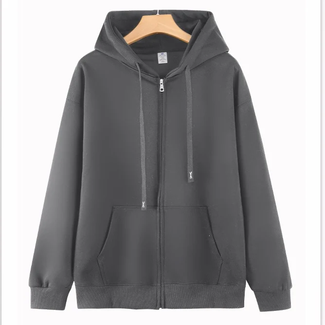 Unisex Oversize-Kapuzenjacke mit durchgehendem Reißverschluss & gerippten Bündchen Drune