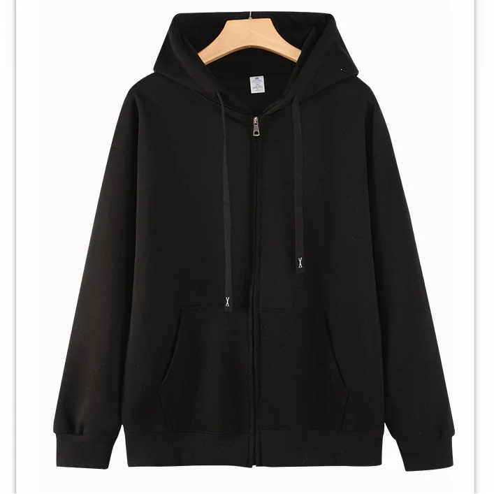 Unisex Oversize-Kapuzenjacke mit durchgehendem Reißverschluss & gerippten Bündchen Drune