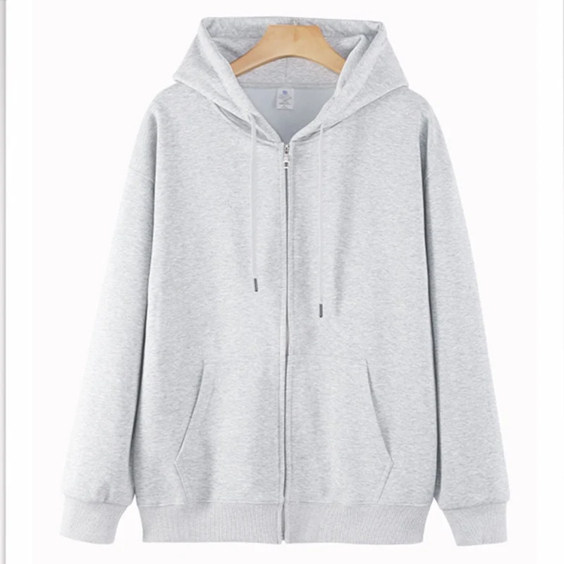 Unisex Oversize-Kapuzenjacke mit durchgehendem Reißverschluss & gerippten Bündchen Drune
