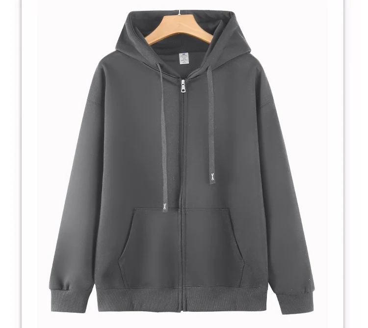 Unisex Oversize-Kapuzenjacke mit durchgehendem Reißverschluss & gerippten Bündchen Drune