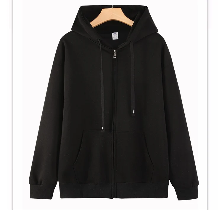 Unisex Oversize-Kapuzenjacke mit durchgehendem Reißverschluss & gerippten Bündchen Drune