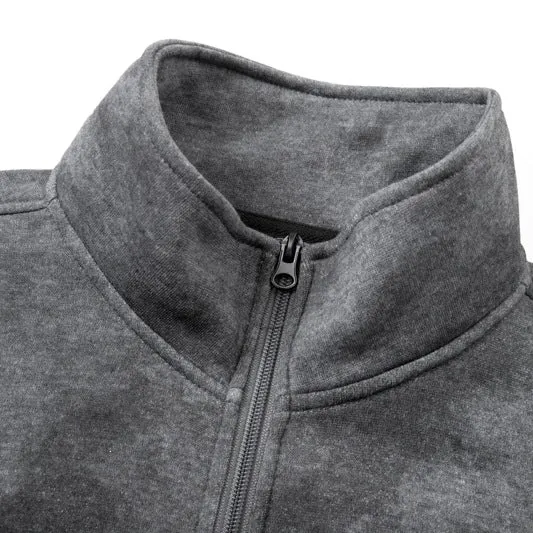 Unisex Oversize-Halbzip-Sweatshirt mit Kängurutasche und hohem Kragen Drune