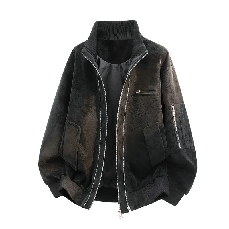 Unisex Oversize-Flight-Bomberjacke mit gesteppter Innenlage, Utility-Ärmeltasche & gerippten Abschlüssen Drune