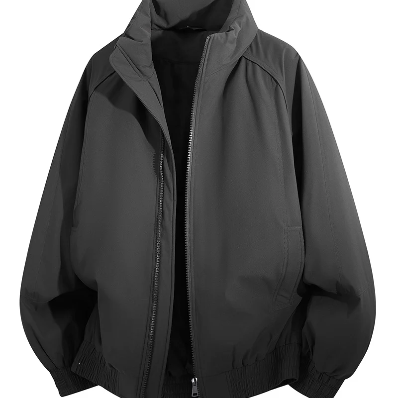 Unisex Oversize-Bomberjacke mit Stehkragen, elastischem Saum & wattierter Fütterung Drune