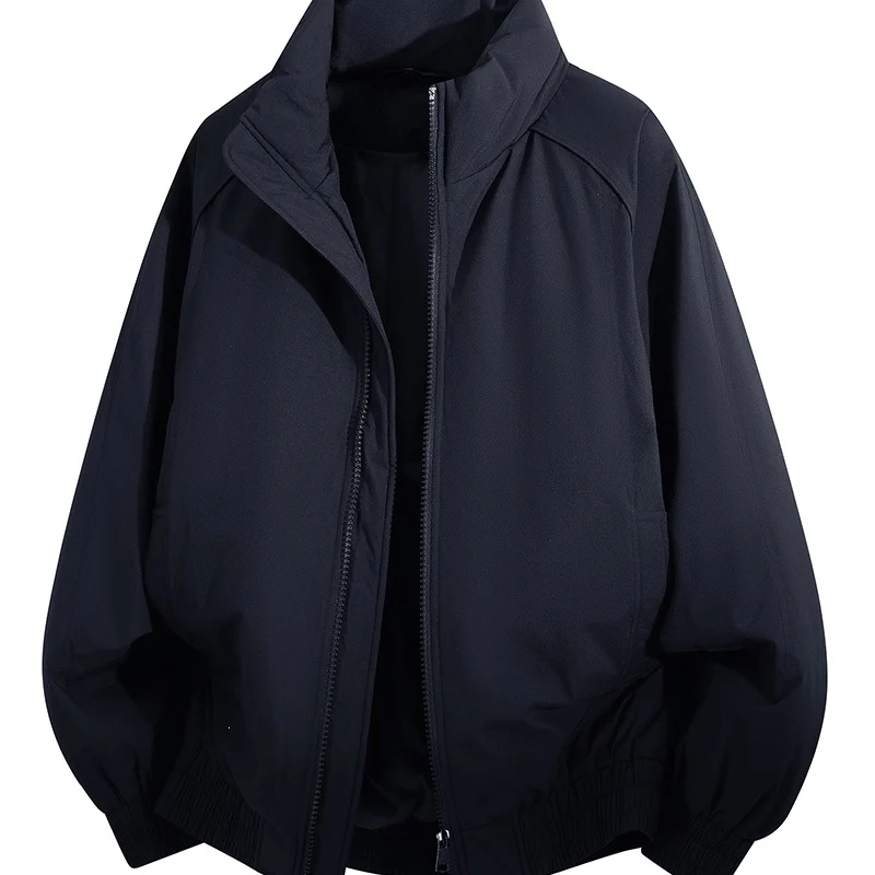 Unisex Oversize-Bomberjacke mit Stehkragen, elastischem Saum & wattierter Fütterung Drune