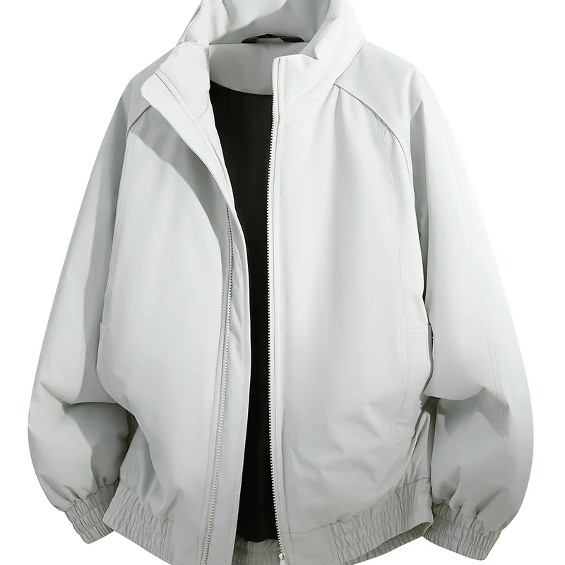 Unisex Oversize-Bomberjacke mit Stehkragen, elastischem Saum & wattierter Fütterung Drune