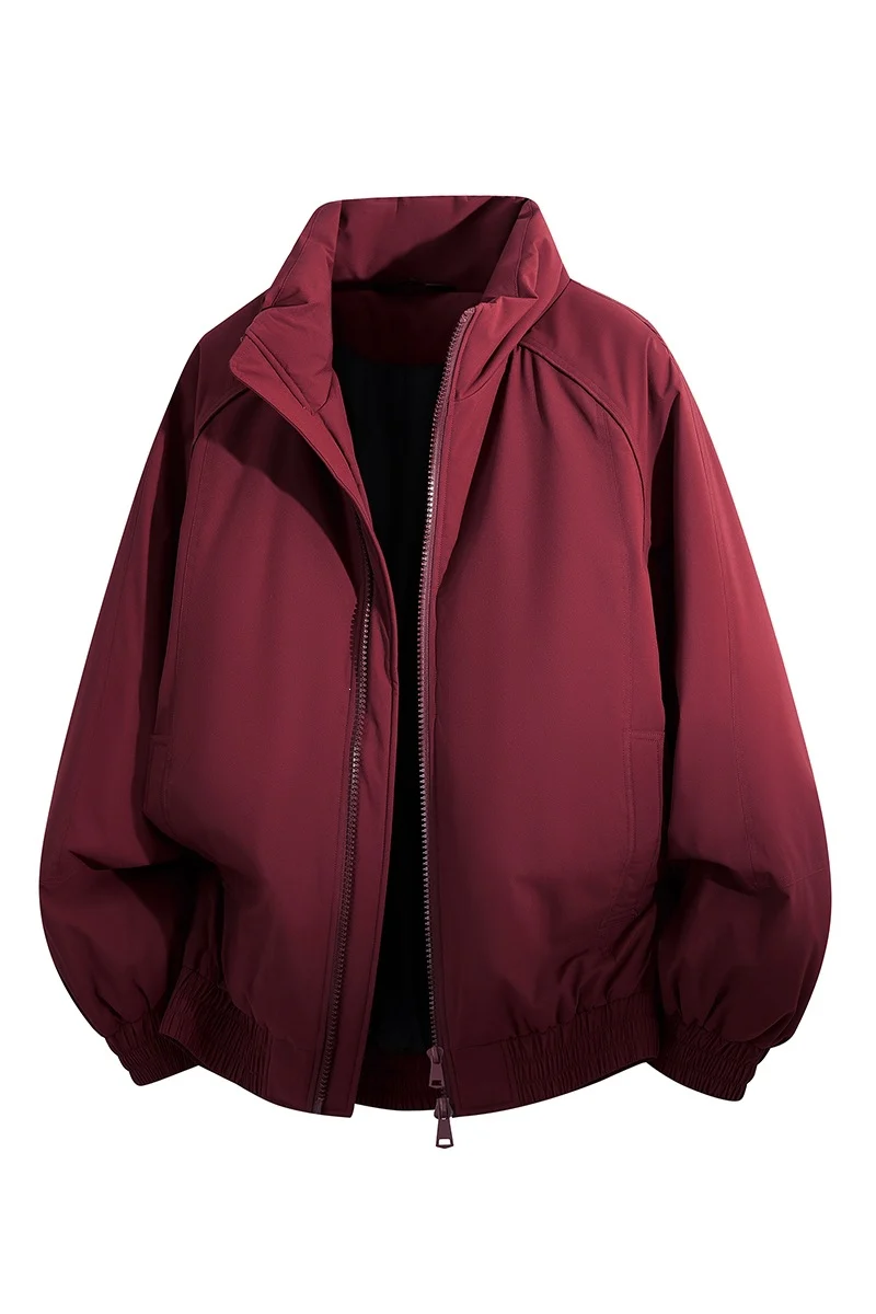 Unisex Oversize-Bomberjacke mit Stehkragen, elastischem Saum & wattierter Fütterung Drune