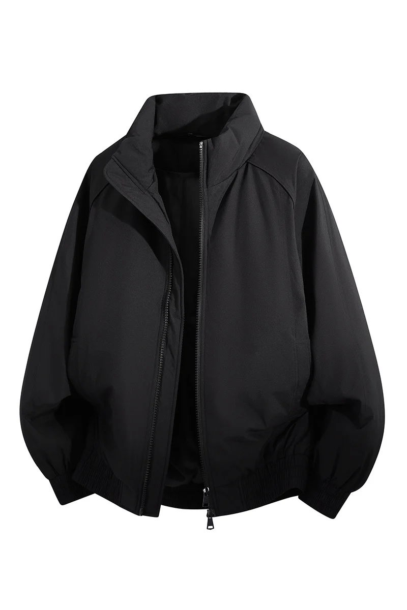 Unisex Oversize-Bomberjacke mit Stehkragen, elastischem Saum & wattierter Fütterung Drune