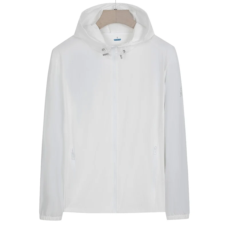 Unisex Leichte wind- und wasserabweisende Kapuzen‑Übergangsjacke mit durchgehendem Reißverschluss, Reißverschlusstaschen & elastischen Bündchen Drune