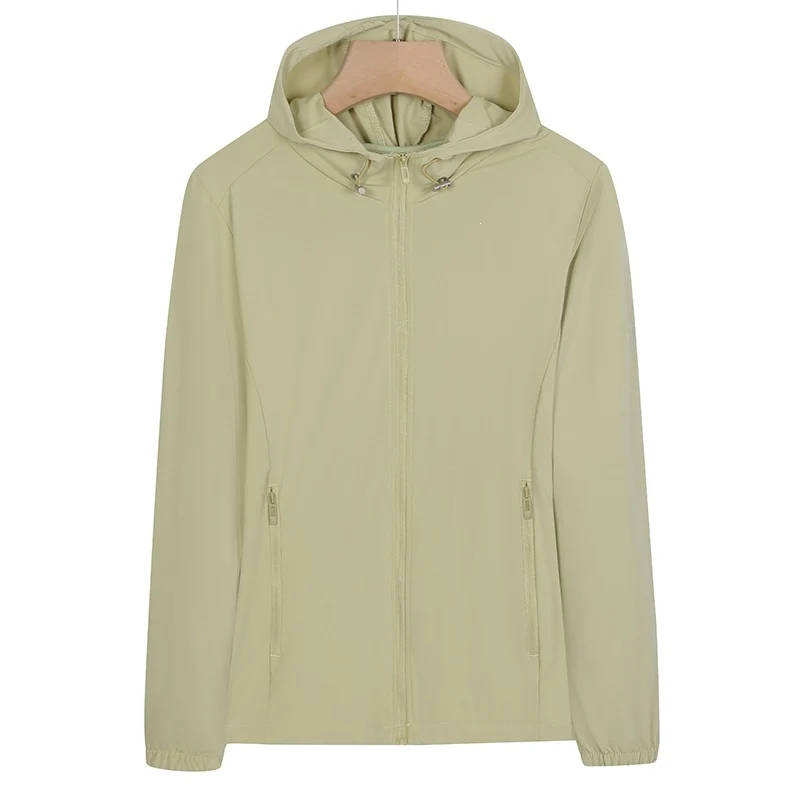 Unisex Leichte wind- und wasserabweisende Kapuzen‑Übergangsjacke mit durchgehendem Reißverschluss, Reißverschlusstaschen & elastischen Bündchen Drune