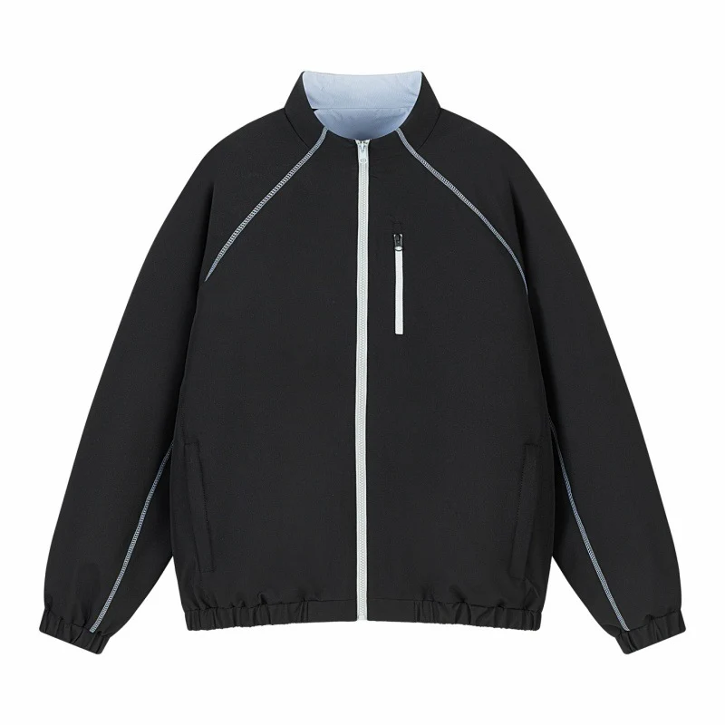 Unisex Leichte Übergangsjacke mit Raglanärmeln, durchgehendem Reißverschluss, Brusttasche und elastischem Saum Drune