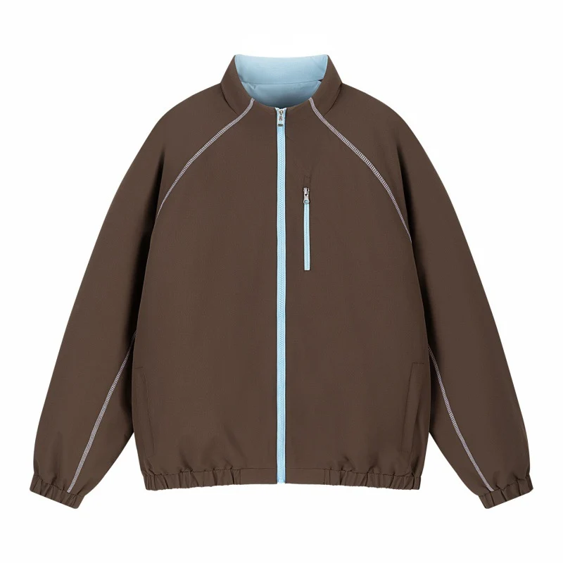 Unisex Leichte Übergangsjacke mit Raglanärmeln, durchgehendem Reißverschluss, Brusttasche und elastischem Saum Drune