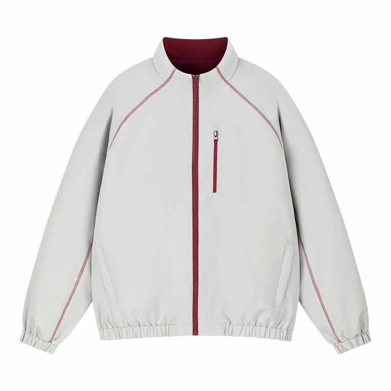 Unisex Leichte Übergangsjacke mit Raglanärmeln, durchgehendem Reißverschluss, Brusttasche und elastischem Saum Drune