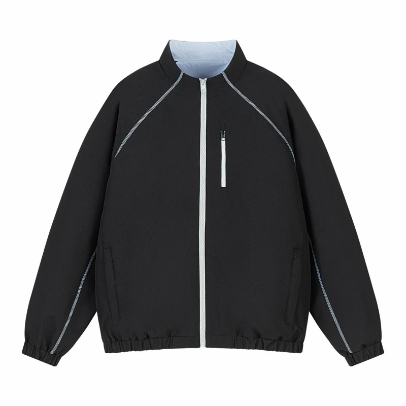 Unisex Leichte Übergangsjacke mit Raglanärmeln, durchgehendem Reißverschluss, Brusttasche und elastischem Saum Drune