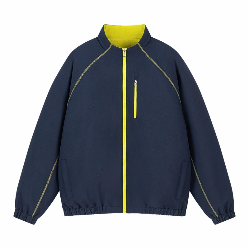 Unisex Leichte Übergangsjacke mit Raglanärmeln, durchgehendem Reißverschluss, Brusttasche und elastischem Saum Drune