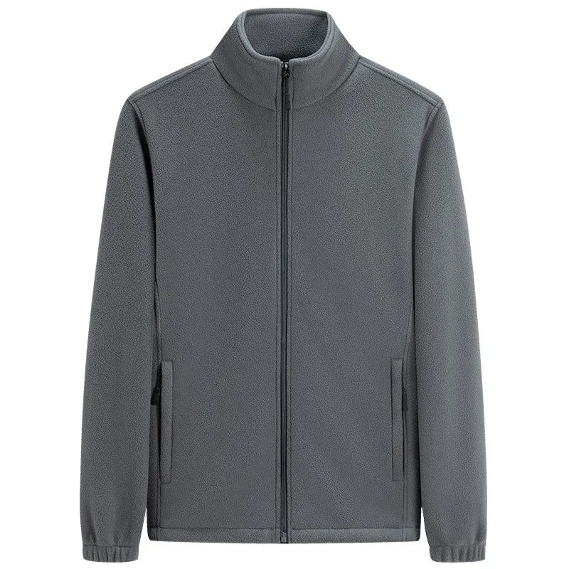 Unisex Leichte Fleece-Zipjacke mit Stehkragen, Elastikbündchen & Clean-Design Drune