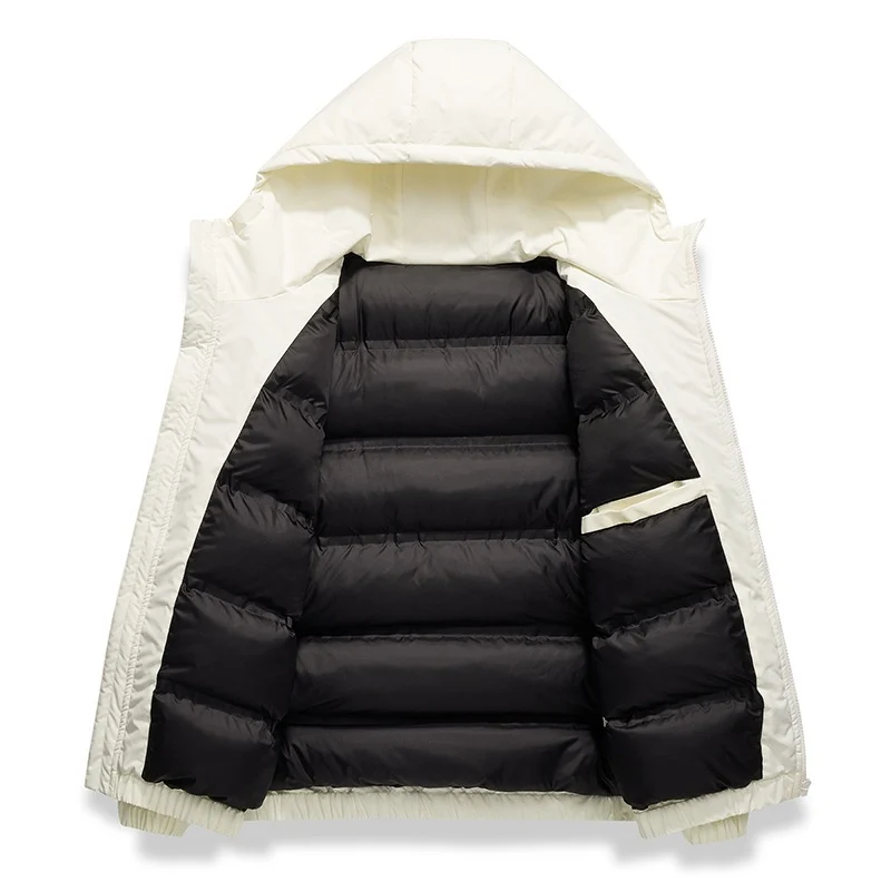 Unisex Kapuzen‑Steppjacke im Colorblock‑Look mit elastischem Saum, Kängurutaschen & leichtem Thermofutter Drune