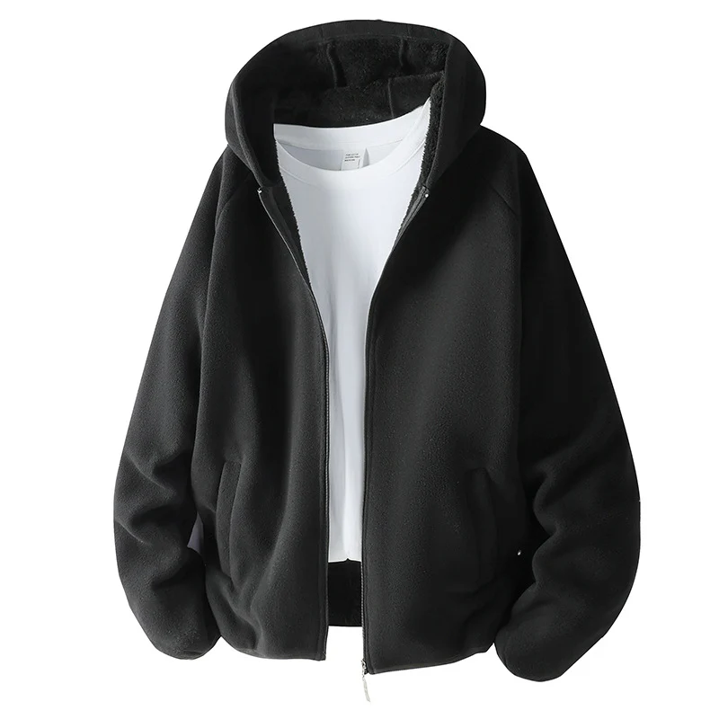 Unisex Fleecejacke mit Teddyfutter und Kapuze Drune