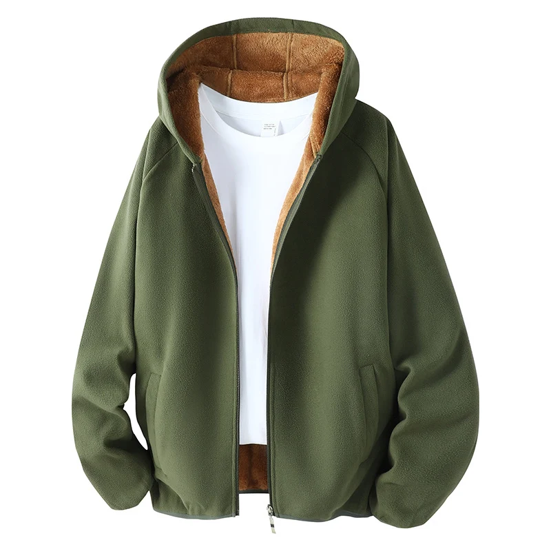 Unisex Fleecejacke mit Teddyfutter und Kapuze Drune