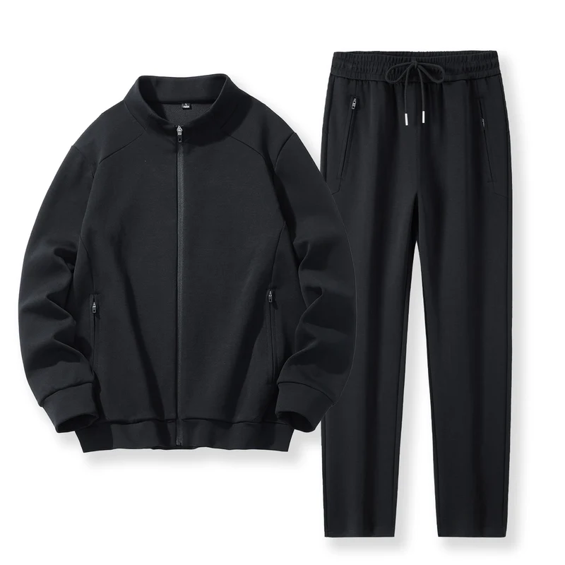 Herren Zweiteiliges Performance-Trainingsset mit Stehkragen-Zipjacke und konischer Jogginghose Drune