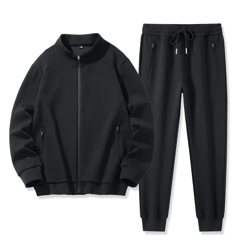 Herren Zweiteiliges Performance-Trainingsset mit Stehkragen-Zipjacke und konischer Jogginghose Drune