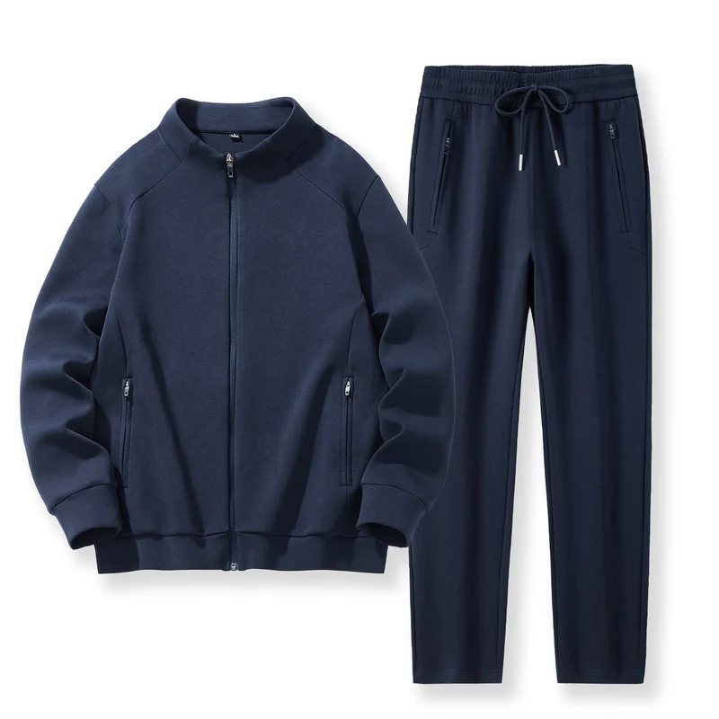 Herren Zweiteiliges Performance-Trainingsset mit Stehkragen-Zipjacke und konischer Jogginghose Drune