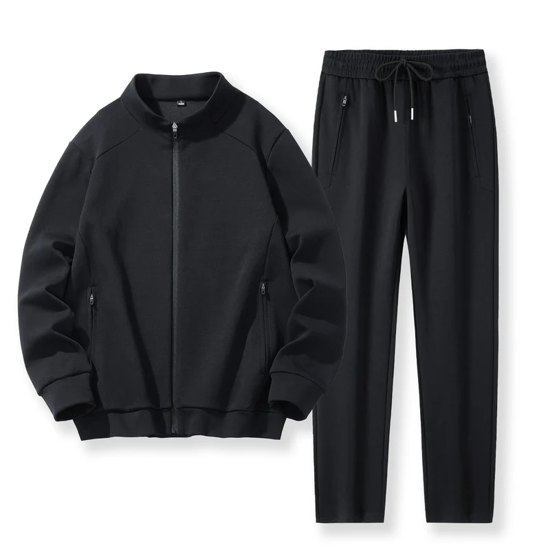 Herren Zweiteiliges Performance-Trainingsset mit Stehkragen-Zipjacke und konischer Jogginghose Drune