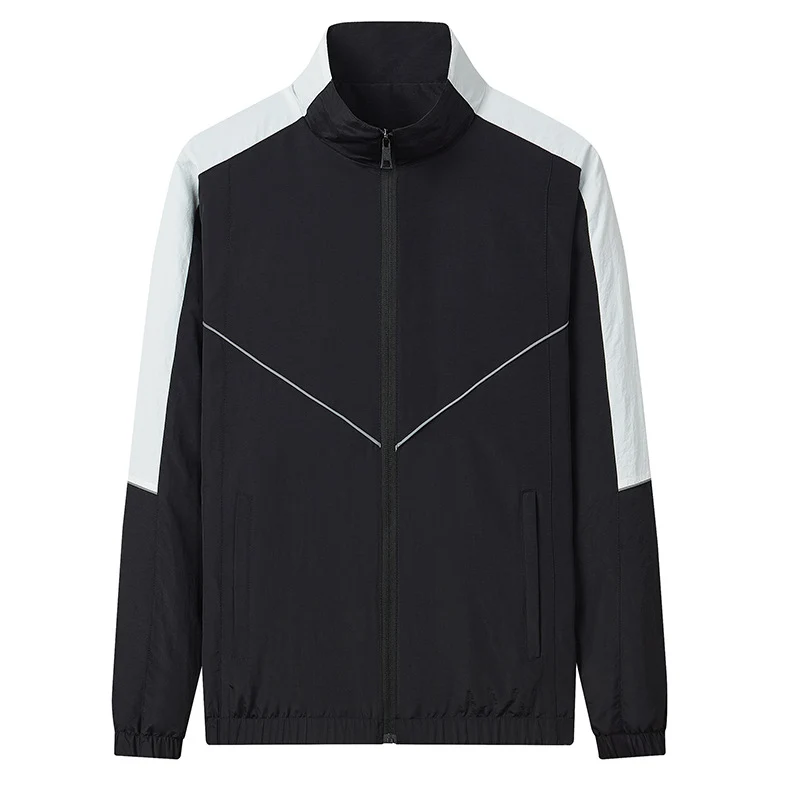 Herren Zweiteiliges atmungsaktives Nylon-Trainingsset mit Stehkragen und Kontrastpaneelen Drune