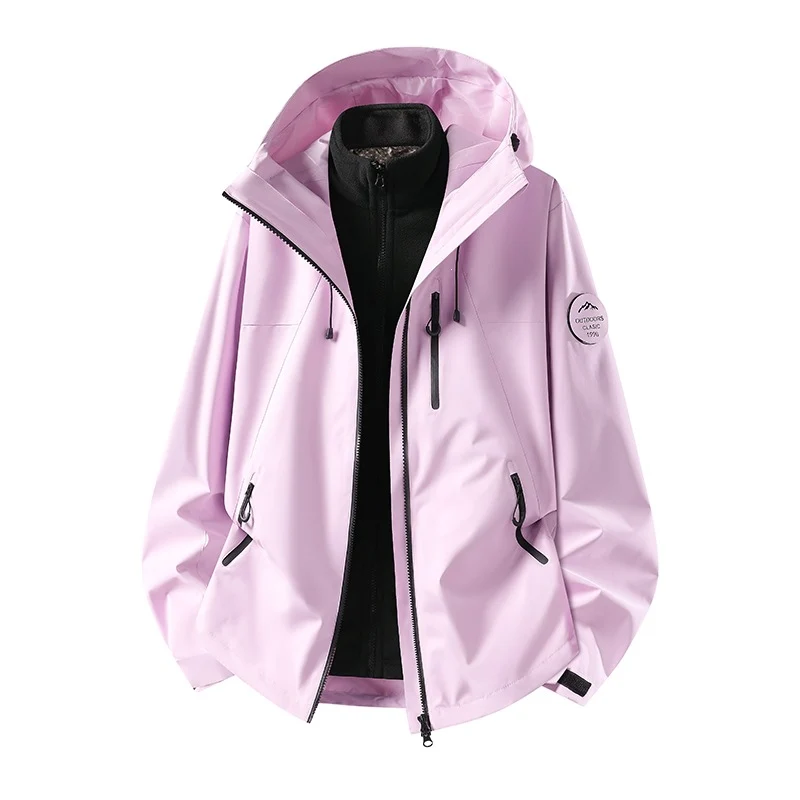 Herren Zweiteilige wasserdichte Outdoorjacke mit abnehmbarer Fleece‑Innenjacke und versiegelten Nähten Drune