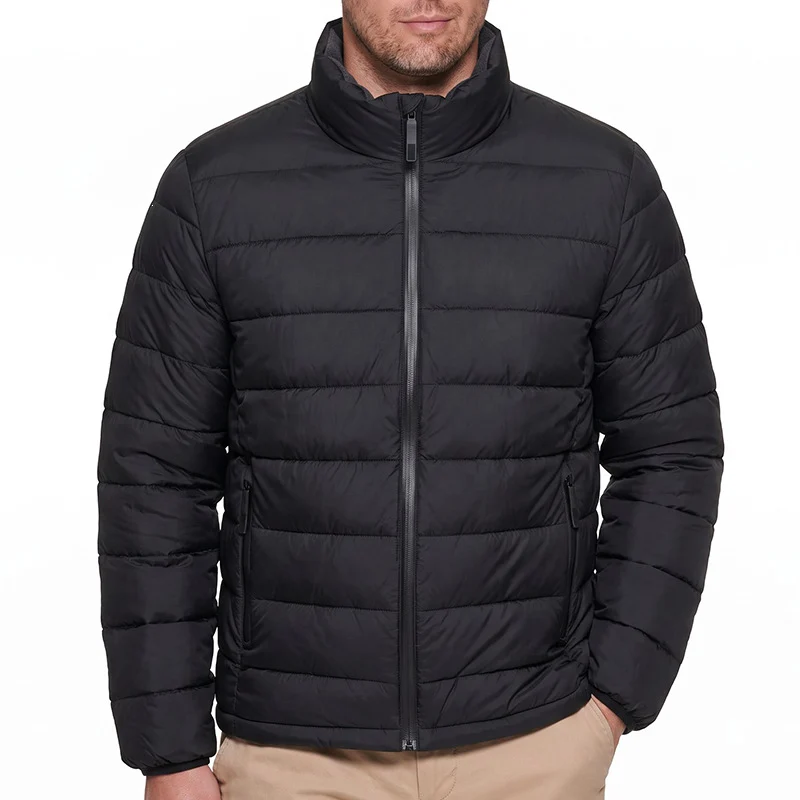 Herren Winddichte Leichtsteppjacke mit thermischer Füllung, Stehkragen & verdeckten Reißverschlüssen Drune