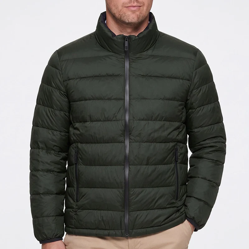 Herren Winddichte Leichtsteppjacke mit thermischer Füllung, Stehkragen & verdeckten Reißverschlüssen Drune